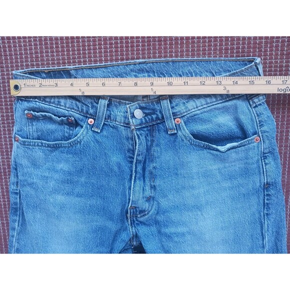 Levi's 505 Jeans Mens 34x32 (32x32) Straight Leg Blue Denim Whiskering EUC - Picture 5 of 8